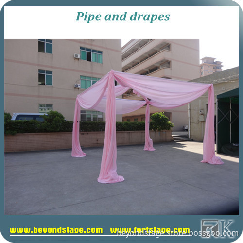 Pipe and Drape Square Roof Tent with Chiffon Curtain Drapes